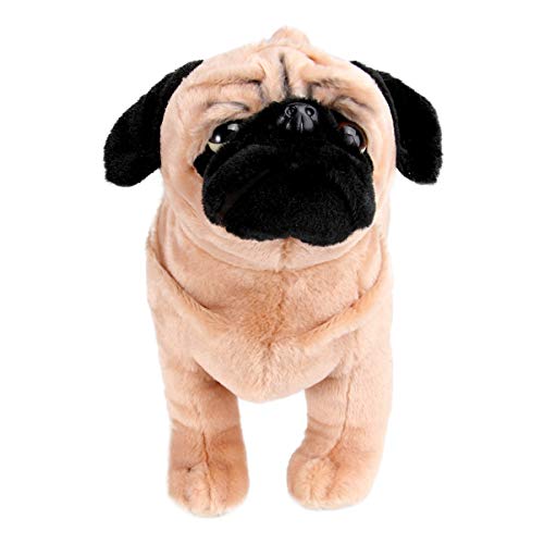 PartyKindom 1Stück Mops Plüschtier Hund für Haustiere Realistisches Stofftier Perfektes für Jahren Fördert und Interaktion von PartyKindom