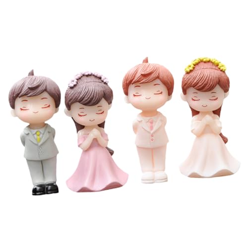 PartyKindom 2 Paar Paar Puppen Ornamente Hochzeitsparty Brautjungfer Dekorationen Brautparty Paar Statue Kleine Braut Bräutigam Modelle Braut Bräutigam Kuchen Cartoon Paar PartyKindom 2 Paar Paar Puppen Ornamente Hochzeitsparty Brautjungfer Dekorationen Brautparty Paar Statue Kleine Braut Bräutigam Modelle Braut Bräutigam Kuchen Cartoon Paar von PartyKindom