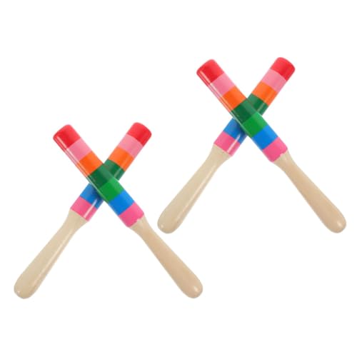 PartyKindom 2 Paare Holz Rhythmus Sticks für Dekorative Percussion Instrumente Langlebig und Sicher für Musikunterricht und Hand Augen Koordination von PartyKindom