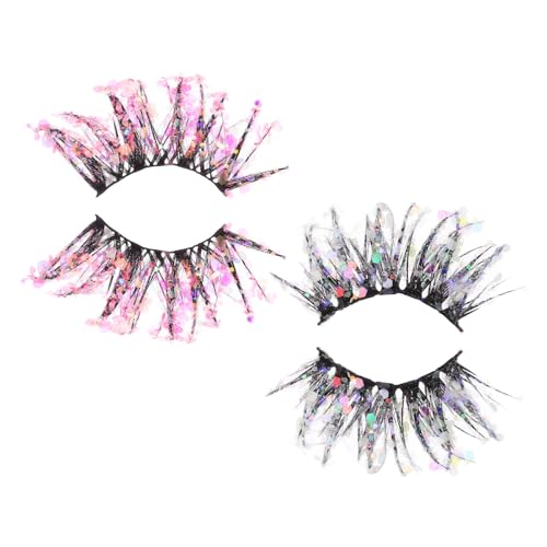 PartyKindom 2 Paare Luminous Glitter Wimpern Nachtleuchtend Bunte Falsche Wimpern Für Bühne Festival Fasching Mädchen Natürlicher Leicht Anzuwenden PartyKindom 2 Paare Luminous Glitter Wimpern Nachtleuchtend Bunte Falsche Wimpern Für Bühne Festival Fasching Mädchen Natürlicher Leicht Anzuwenden von PartyKindom