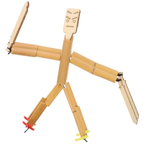 PartyKindom 2 Sätze Bambus Puppen DIY Bausatz Desktop für Handgemacht Bewegliche Gelenke Geschicklichkeitsspielzeug für Drinnen und Draußen von PartyKindom