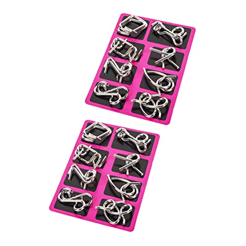 PartyKindom 2 Sätze Draht Iq Puzzle Interlock Entwirrungs Ringrätsel für Tragbares Gehirntraining Konzentrationsfördernd Geschicklichkeitsspiel und Partyspaß von PartyKindom