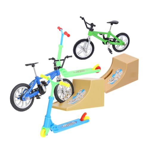 PartyKindom 2 Sätze Finger Bike Mini Finger Skateboards und Scooter Rampen Realistische Farben Fördert Kreativität und Orientierungssinn Fingerspielzeug für Schreibtischdeko PartyKindom 2 Sätze Finger Bike Mini Finger Skateboards und Scooter Rampen Realistische Farben Fördert Kreativität und Orientierungssinn Fingerspielzeug für Schreibtischdeko von PartyKindom