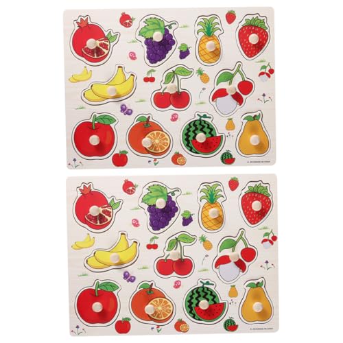 PartyKindom 2 Sätze Früchte Steckpuzzle aus Langlebigem Material Kreatives Lernspielzeug für Kleinkinder Ab Monate Sicheres Früchte Puzzle für Frühe und Spielerisches Lernen von PartyKindom