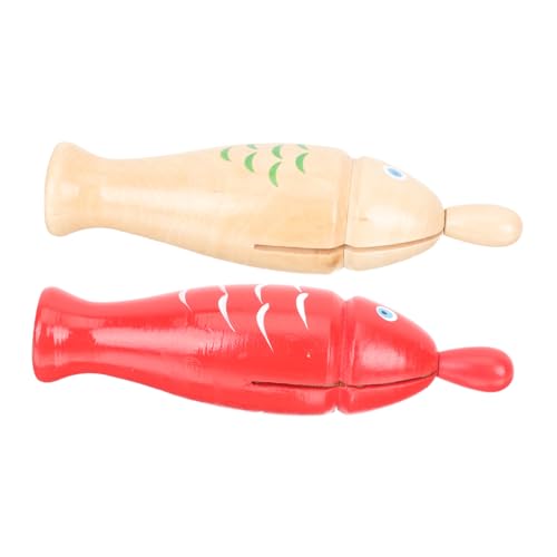PartyKindom 2 Sätze Holz Fisch Schlaginstrument für Musikalische Percussion Spielzeuge aus Hochwertigem Holz für Kreativität und Musikalischen Fähigkeiten von Kleinkindern von PartyKindom