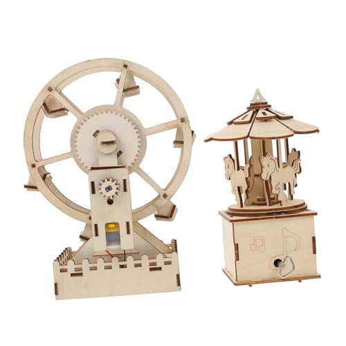 PartyKindom 2 Sätze Holzmechanik Puzzle für Lernspielzeug für Geistige Entwicklung DIY Bausatz Pädagogisches Jigsaw Fördert Kognitive Fähigkeiten Stilvolle Dekoration Altersgerecht von PartyKindom