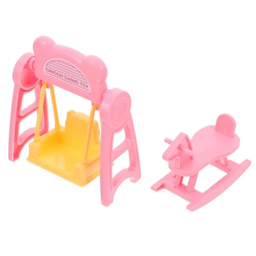 PartyKindom 2 Sätze Miniatur Schaukel und Wippe Puppenhaus Möbelzubehör für Kreative Rollenspiele DIY Bastelprojekte für Farbton Robust und Langlebig von PartyKindom
