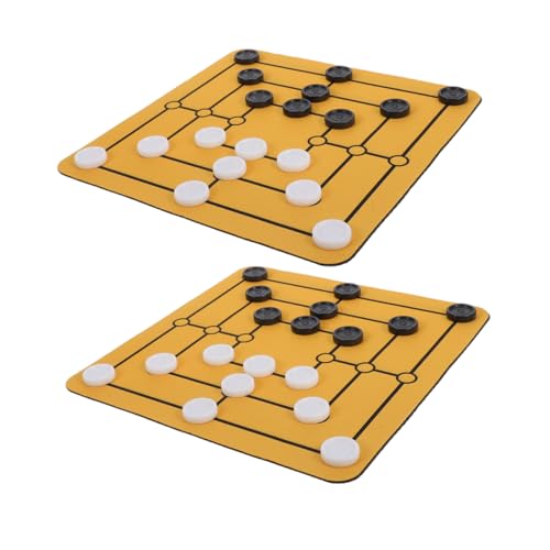 PartyKindom 2 Satz Sets Nine Men's Morris Traditionelles Strategiespiel für Familien Tragbares Brettspiel Geduld und Logischem für Erwachsene von PartyKindom