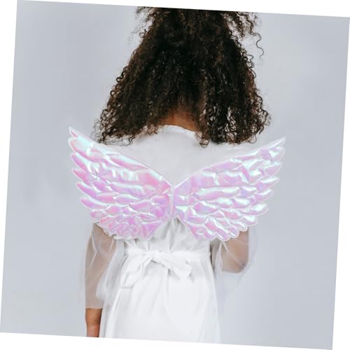 PartyKindom 2 Stück Engel Flügel Kostüm Flügel Bunte Zauberflügel für Cosplay Party Bühne Verstellbar Leicht für Mädchen Karneval Fasching von PartyKindom