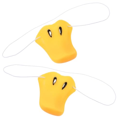 PartyKindom 2 Stück Entennasen -Requisiten Schnabel Halloween-Tiernase Schwarz Schnauze falsche Nase Neuheit Nase Nasenschmuck Nase Kostüm Halloween-Tierkostümzubehör Nasen-Cosplay Vinyl Gelb von PartyKindom