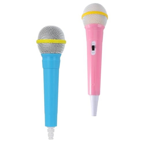 PartyKindom 2 Stück Fake Mikrofon Hochsimulierte Mikrofone für Karaoke Requisiten und Blau für Kreative Aktivitäten und Selbstbewusstsein Beim von PartyKindom