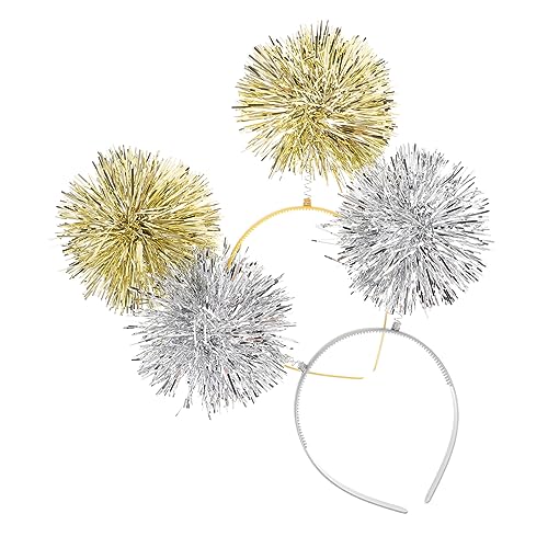 PartyKindom 2 Stück Glitzernde Haarreifen Bopper Stirnbänder für Partys und Kostüme Silbern Gold Vielseitige Haaraccessoires für Erwachsene und Jugendliche von PartyKindom