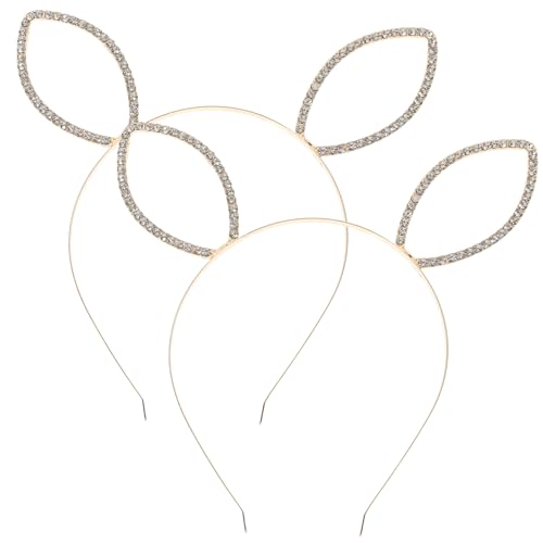 PartyKindom 2 Stück Kaninchenkostümzubehör Ohren Stirnband Haarband Mädchen Und Hase Männer Erwachsene Party-Stirnbänder für Frauen Cosplay-Zubehör Legierung Golden von PartyKindom