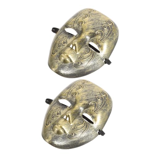 PartyKindom 2 Stück Klassische Masquerade Masken für Damen und Herren Vollgesichtsdesign mit Filigraner Verzierung für Halloween Karneval Maskenball und Themenpartys von PartyKindom