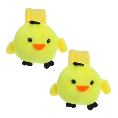PartyKindom 2 Stück Kleines Huhn-Armband Ausgestopfte Tierarmbänder Stofftier-schlagarmbänder in Loser Schüttung Animal-Slap-Armband Schnapparmband Gefülltes Schlagarmband Plüsch von PartyKindom