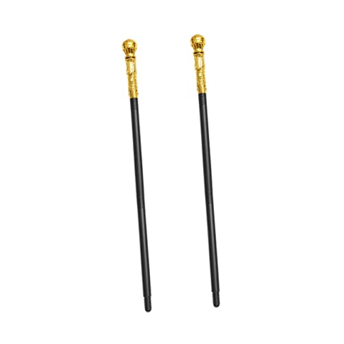 PartyKindom 2 Stück Königszepter Partydekorationen Partyzubehör Dekorativer Stab Spielzeugzepter Für Hochzeitszepter Königliches Goldenes Plastik Black von PartyKindom