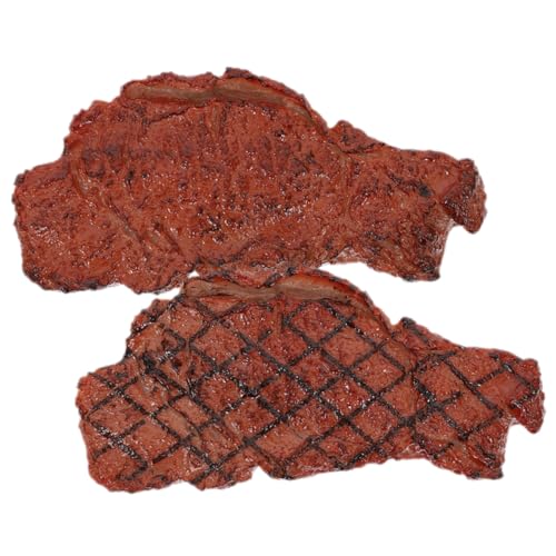 PartyKindom 2 Stück Künstliche Steak Deko Teiliges Realistische Fake Meat Modelle für Film Requisiten und Fleischgeschäft Dekorationen Langlebig Farbecht Leicht Geeignet für Zuhause und von PartyKindom