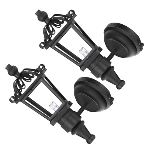 PartyKindom 2 Stück LED Wandleuchte Schwarz Teilig Detailreiche Wandlampe für Puppenhaus Kleines Haus Deko Kreative Innenbeleuchtung für Schlafzimmer Veranda Fairy House Zubehör von PartyKindom