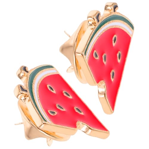 PartyKindom 2 Stück Legierungs-Wassermelonen-Brosche Abzeichen Pins süß Lustige Fruchtbroschen party zubehör partyzubehör schmuck Wassermelonennadel Palästina Brosche mit Wassermelone von PartyKindom