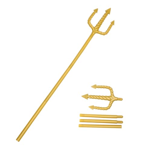 PartyKindom 2 Stück Luxuriöser Goldener Trident Kostüm Requisite Spiralförmig Robust für Halloween Cosplay Party Erwachsene Klassisches Teufelsaccessoire PartyKindom 2 Stück Luxuriöser Goldener Trident Kostüm Requisite Spiralförmig Robust für Halloween Cosplay Party Erwachsene Klassisches Teufelsaccessoire von PartyKindom