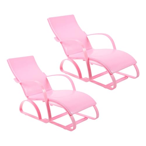 PartyKindom 2 Stück Mikrolandschafts Strandkorb Modell Stühle Puppen Miniatur Für Mini Strandkorb Mini Möbel Gefälschte Möbel Dekoration Kleiner Strandkorb Kunststoff Rosa von PartyKindom