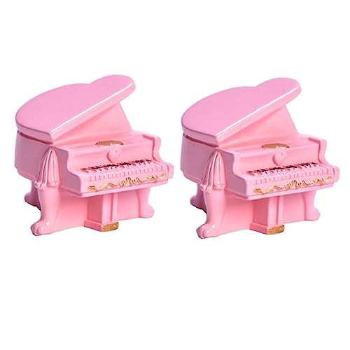 PartyKindom 2 Stück Mini Piano Modell Teiliges aus Resin Dekorative Klavierfiguren für Micro Landschaften und DIY Projekte für Puppenhäuser und Kreative Spielwelten von PartyKindom