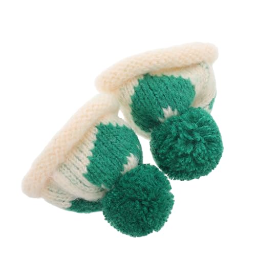 PartyKindom 2 Stück Mini Strickmützen Puppenmützen Mini Beanie Mützen Kleine Strickmützen Puppenmützen Zubehör Basteln Mini Wollmützen Flaschen Osterdekorationsmützen Handgefertigtes von PartyKindom