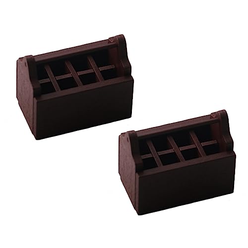 PartyKindom 2 Stück Mini -kaffeewerkzeugkiste Mini -Toolbox Mini-zubehör Werkzeugkoffer Fotografie-Requisiten Mini-möbelverzierung Möbel-Miniatur-Accessoire Dekorative Mini-werkzeugkiste Holz von PartyKindom