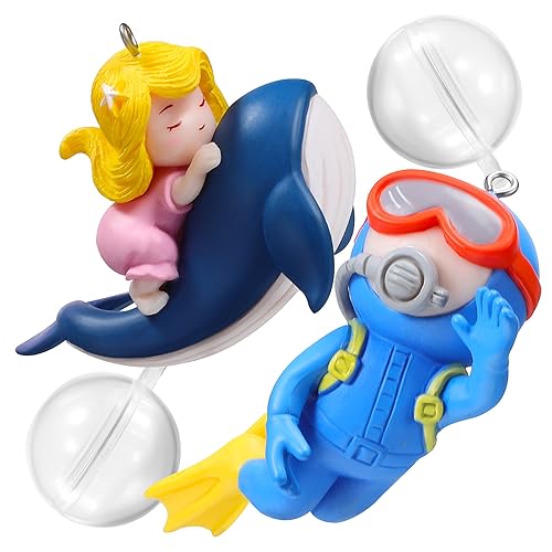 PartyKindom 2 Stück Ornamente Aquarium Taucher Ornament Led Zubehör Für Aquarien Figur Aquariumhöhle Taucher Im Aquarium Schwimmendes Aquarienzubehör Tank Schwebend Klein Ausgesetzt PVC von PartyKindom