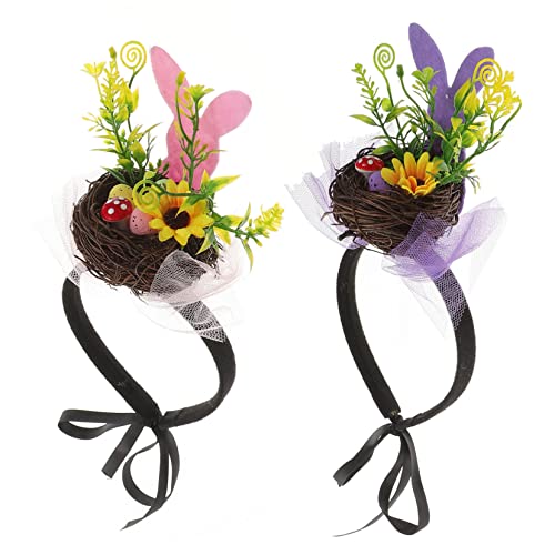 PartyKindom 2 Stück Osterkopfschmuck Cosplay -Haarband Vogeldekoration Partyhasenohren Party-Kopfschmuck Süßes Stirnband Blumen-Hasen-Stirnband Cartoon-Haarbänder Party Haarzubehör hölzern PartyKindom 2 Stück Osterkopfschmuck Cosplay -Haarband Vogeldekoration Partyhasenohren Party-Kopfschmuck Süßes Stirnband Blumen-Hasen-Stirnband Cartoon-Haarbänder Party Haarzubehör hölzern von PartyKindom