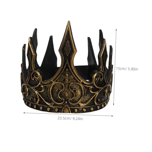 PartyKindom 2 Stück PU Crown Mittelalterliche Königskrone für Herren Verstellbares Leichtes Cosplay Haarband in Gold und Silber für Geburtstagsfeiern Halloween Theater Hochzeiten und Festzüge von PartyKindom