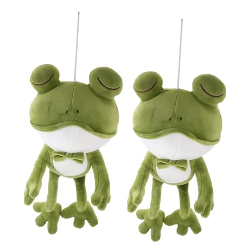 PartyKindom 2 Stück Plüsch Frosch Kuscheltier Weiches Stofftier zum und Dekorieren Cartoon Tierfigur mit Weißem Bauch für Raumdekoration Zufällige Farbe Zufällige Farbe von PartyKindom