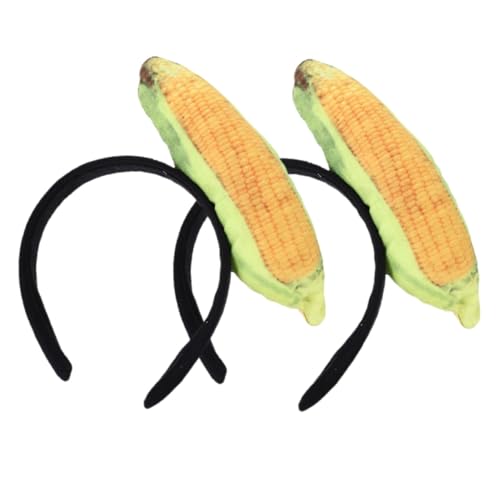 PartyKindom 2 Stück Plüsch Mais Haarschmuck Verstellbar Lustig Weiches Gemüse Stirnband für Damen Mädchen Halloween Karneval Cosplay Accessoire von PartyKindom