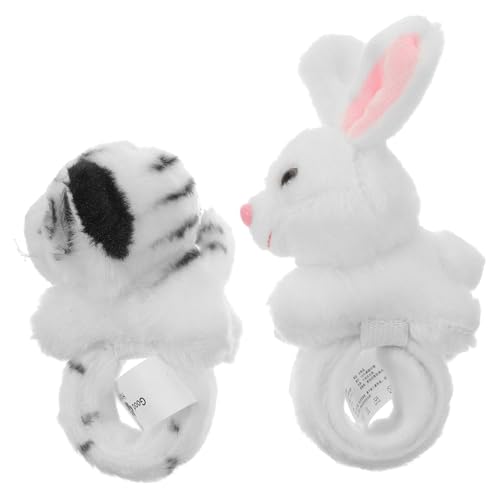PartyKindom 2 Stück Plüsch Schnapparmband Kuscheliges Slap Band mit Realistischen Tiermotiven Weißer Hase und Weißer Tiger Weiche Langlebige Kinderarmbänder für Partygeschenke und PartyKindom 2 Stück Plüsch Schnapparmband Kuscheliges Slap Band mit Realistischen Tiermotiven Weißer Hase und Weißer Tiger Weiche Langlebige Kinderarmbänder für Partygeschenke und von PartyKindom