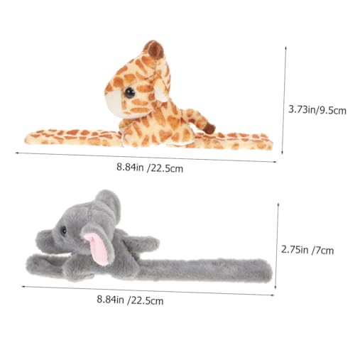 PartyKindom 2 Stück Plüsch Schnapparmband mit Giraffen und Kuscheliges Weiches Tierarmband aus Baumwollvlies und PP Baumwolle Bequemes Kinderparty Langlebig und Angenehm zu Tragen von PartyKindom