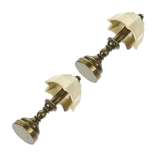 PartyKindom 2 Stück Puppenhaus Mini Retro Tischlampe Bett Puppenhaus Tischlampe Puppenhausbeleuchtung Puppenhaus Lichter Miniaturen Puppenhauslampe Kleinkinder Mini Puppenlampe von PartyKindom