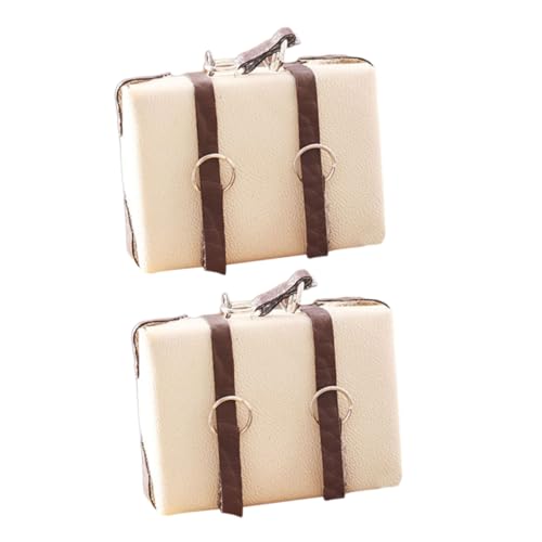 PartyKindom 2 Stück Puppenhaus Miniatur Leere Tasse Wassertasse Mini Modell Zubehör Miniaturen Puppenzubehör Mini Koffer Koffer Puppentrolley 112 Miniatur Koffer Holz Pu von PartyKindom