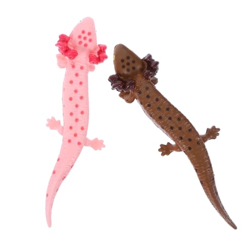 PartyKindom 2 Stück Realistische Salamander Figur aus Robustem Kunststoff Lebensechte Dekoration für Garten und Innenräume Kompakte Naturgetreue Gestaltung Langlebig und Bruchsicher von PartyKindom