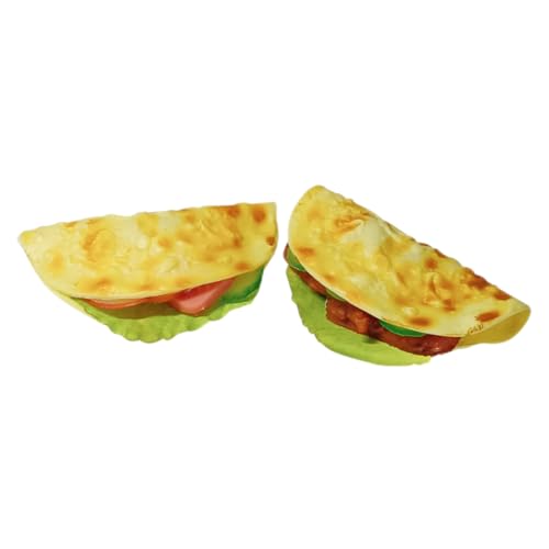 PartyKindom 2 Stück Realistisches Teiliges Pfannkuchen Display Künstliches Burrito und Taco Dessertmodell Detailgetreues Food Prop für Heimdekoration Bäckerei Restaurant und Fotografie von PartyKindom
