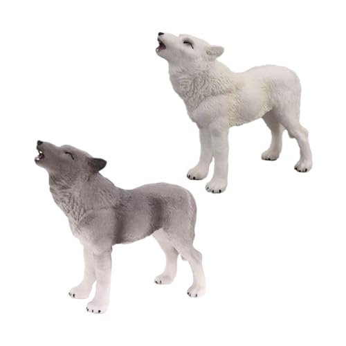 PartyKindom 2 Stück Realistisches Teiliges Wolf Modellset aus Hochwertigem Detailgetreue Wildtierfigur Weißer und Pädagogisches und Dekoratives Ornament für Sammler PartyKindom 2 Stück Realistisches Teiliges Wolf Modellset aus Hochwertigem Detailgetreue Wildtierfigur Weißer und Pädagogisches und Dekoratives Ornament für Sammler von PartyKindom