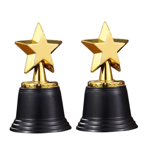 PartyKindom 2 Stück Sporttrophäe Jubeltrophäe Feier-trophäen-requisite Trophäenpreis Feiertagstrophäe Trophäen Für Sterne-trophäe Sterntrophäe Aus Kunststoff Mini -trophäe Plastik von PartyKindom