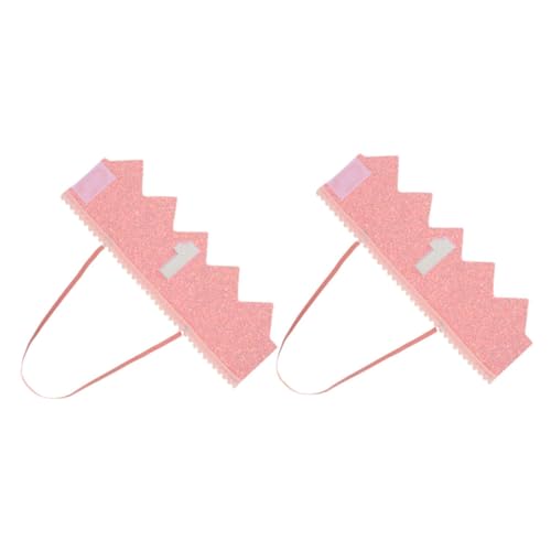 PartyKindom 2 Stück Teiliges Babygeburtstagskrone Rosa Glitzer Hut für Monate Alte Mädchen Erste Geburtstagskrone Leichtes Bequemes Foto requisit Charmantes Accessoire für von PartyKindom