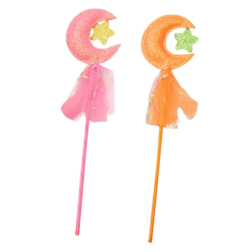 PartyKindom 2 Stück Teiliges Feen zauberstab Mond Stern Design Glitzernd mit Netzstoff dekor Leuchtend für Kinderkostüme Bühnenauftritte Halloween und Partygeschenke PartyKindom 2 Stück Teiliges Feen zauberstab Mond Stern Design Glitzernd mit Netzstoff dekor Leuchtend für Kinderkostüme Bühnenauftritte Halloween und Partygeschenke von PartyKindom