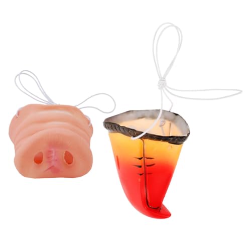 PartyKindom 2 Stück Teiliges Realistische Papagei und Schweinenase Cosplay Requisiten Authentische Tiernasen für Kostüme Partys und Bühnenaufführungen aus Robustem Gefertigt Vielseitig von PartyKindom