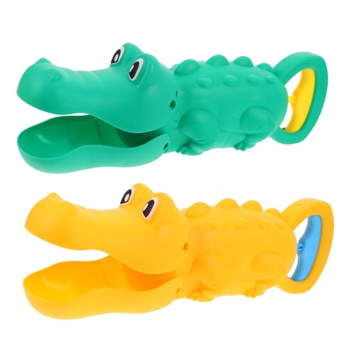PartyKindom 2 Stück Teiliges Sandspielzeug Lobster Claw Sandgreifer Leicht Tragbar für Strand Sandkasten Garten und Schneespiel Robustes Outdoor in Gelb und Grün von PartyKindom