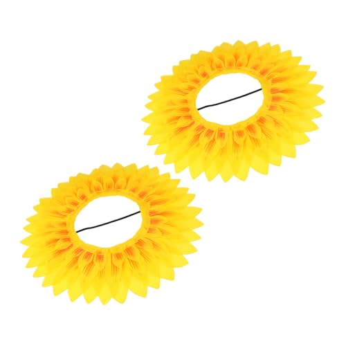PartyKindom 2 Stück Teiliges Sonnenblumen Kostüm für Lustige und Niedliche Blumen Kopfbedeckung Einzigartiger Sonnenblumenhut als Gesichtsmasken Prop für Kleinkinder für Kindergarten von PartyKindom