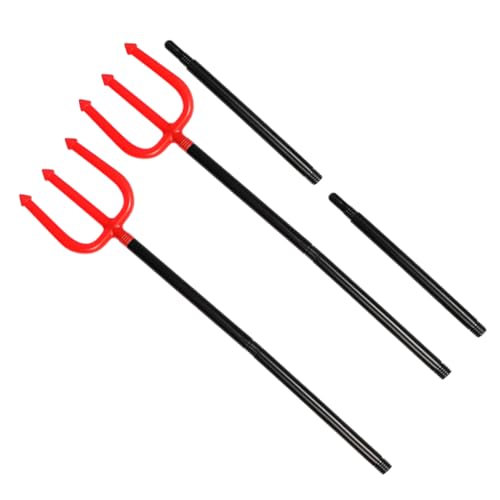 PartyKindom 2 Stück Teiliges Teufelstrident Cosplay Zubehör mit Abnehmbarem Griff für Halloween Leichtes Dämonenkostüm Accessoire für Männer von PartyKindom