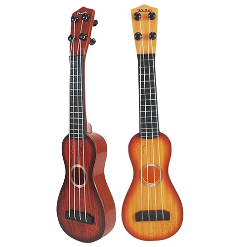 PartyKindom 2 Stück Teiliges Ukulele für Realistische Simulation Kindgerechtes Musikinstrument aus Robustem Kunststoff Frühe Musikalische Bildung für Mädchen und Jungen Zufällige Farbe von PartyKindom
