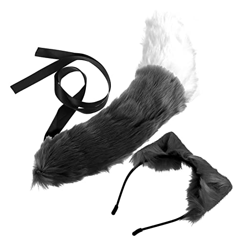 PartyKindom 2 Stück Tier Kostüm Set für Teiliges Fuchs Accessoire mit Ohren und Kunstfell für Cosplay Halloween Fasching oder Kindergeburtstage von PartyKindom