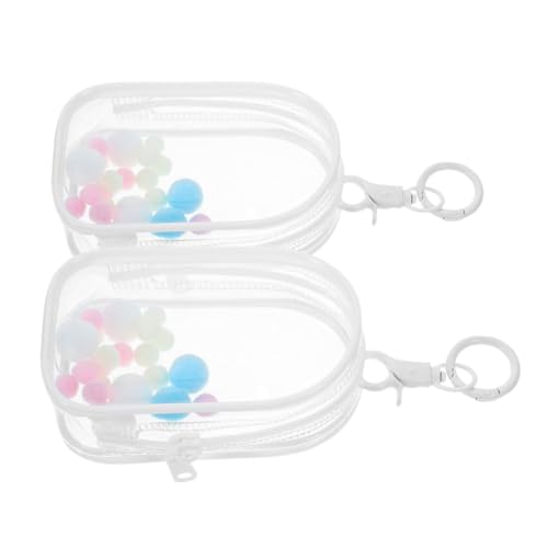PartyKindom 2 Stück Transparente PVC Aufbewahrungsbeutel mit Schlüsselanhänger Display Staubdicht Abgeriegelte Puppen und Figuren Tasche Leicht zu Reinigen für Sammler und Miniaturen von PartyKindom